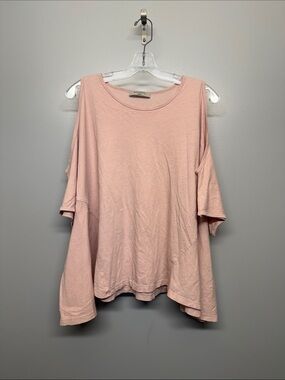 AllSaints Pale Pink Crewneck Short Sleeve Bat Wing Oversized Top